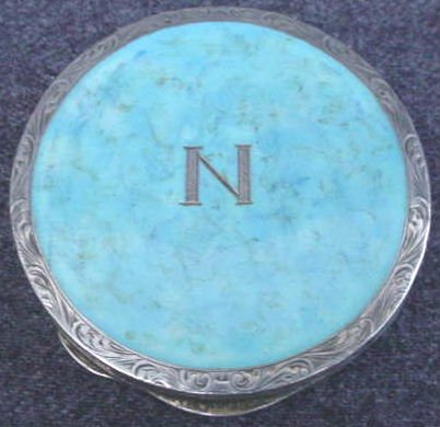 Antique Enameled Silver Box Compact