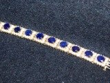 14kt Gold Diamond Sapphire Bracelet 7.25 in - 2