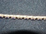 14kt Gold Diamond Sapphire Bracelet 7.25 in - 3