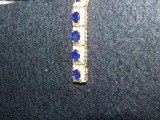 14kt Gold Diamond Sapphire Bracelet 7.25 in - 5