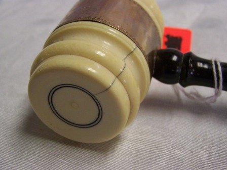 ANTIQUE GOLD IVORY WOOD TROPHY GAVEL 1894 - 6