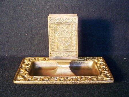 Tiffany Studios Venetian Match Box Ashtray: App. 3 3/4" tall 5 1/8" across base 3 5/8" wide