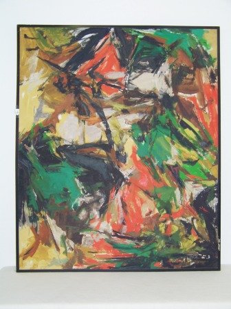 Dorothy Gillespie Abstract Oil on Canvas Signed: Dimensions: 54" x 65".
