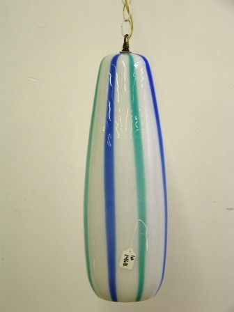 Modern Italian Blue & Green Art Glass Chandlier: 20 1/2" tall app 8" across.