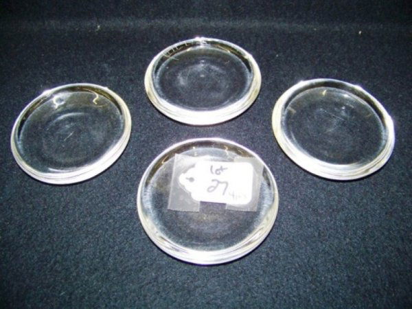 4 Steuben Signed 3 3/8" Coasters: All signed in script