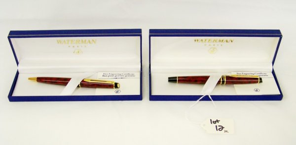 Pr Waterman Paris Pens: ! Ink pen the other rooler ball both have boxes.