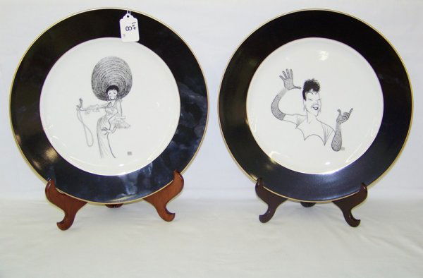 Pair Al Hirschfeld Feiden Galleries Plates: Both 12 1/4" across.