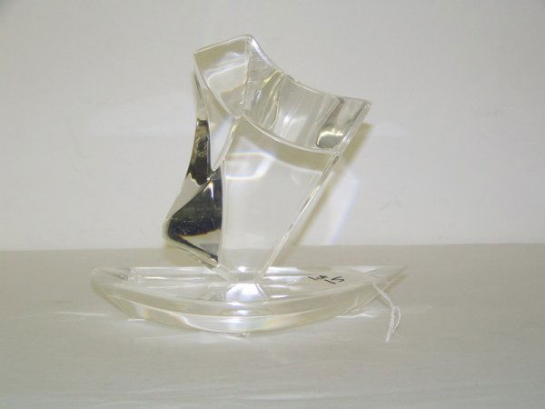 Modern Signed Van Teal Lucite Sailboat: Signed Van Teal made out of lucite . 6 3/4" tall 7 1/2" long.
