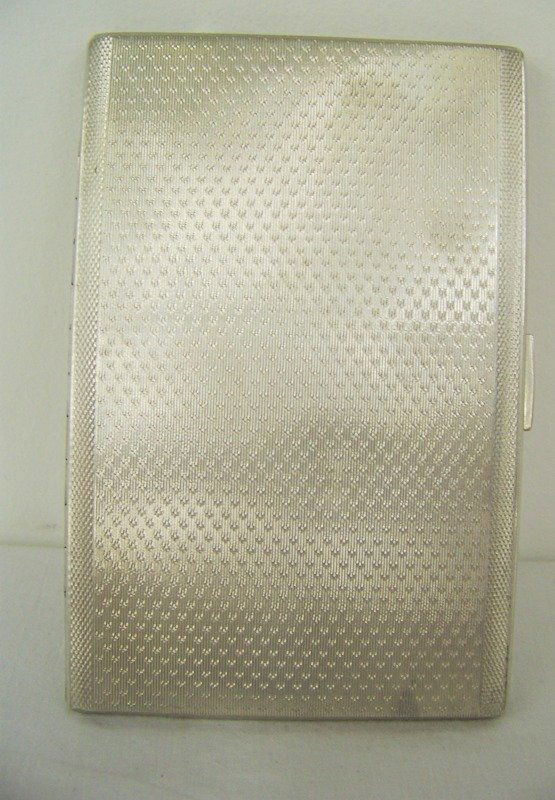 Early English Sterling Hallmarked Cigg. Case 5.3oz: Great cigg. case with etched design. 5" x 3 1/4"