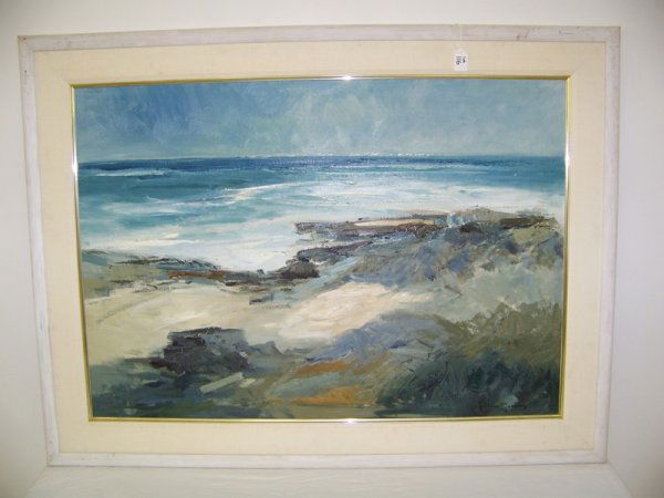 John Young (American 20th C ) Seascape O/C: Oil on canvas mounted on board. 38" x 39"