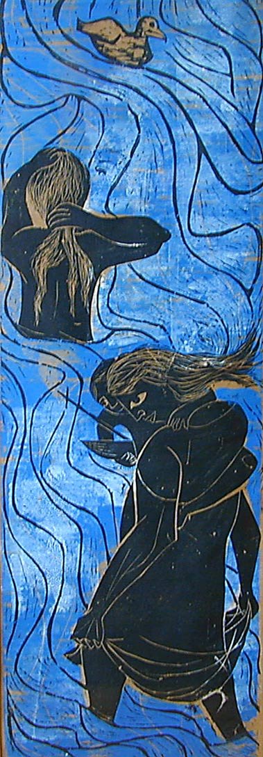 2 Antonio Frasconi (Amer. born 1919) Modern Woodbl: These 2 modernist woodblocks by American artist Antonio Frasconi ( born 1919 ). One is titled "Summer" the other "Spring". Both are dated 1949 and each is an edition of 10. The size of each is 35" x 1