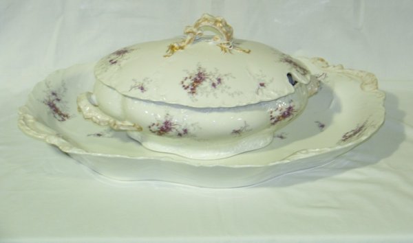 Vintage 3 Pc Wm. Guerin & Co Limoges Tureen & Tray