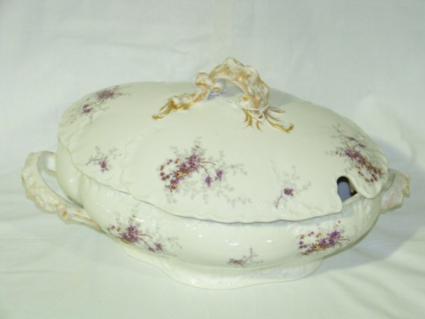 Vintage 3 Pc Wm. Guerin & Co Limoges Tureen & Tray - 3