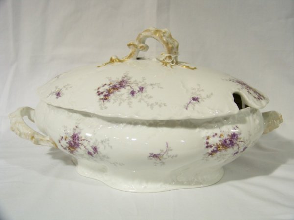 Vintage 3 Pc Wm. Guerin & Co Limoges Tureen & Tray - 4