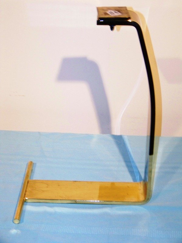 Karl Springer Brass Occasional Table: Karl Springer Brass Occasional Table. All solid brass and stands 22 1/2" tall and 14 3/4" deep. Table has no glass, Still a very nice table.