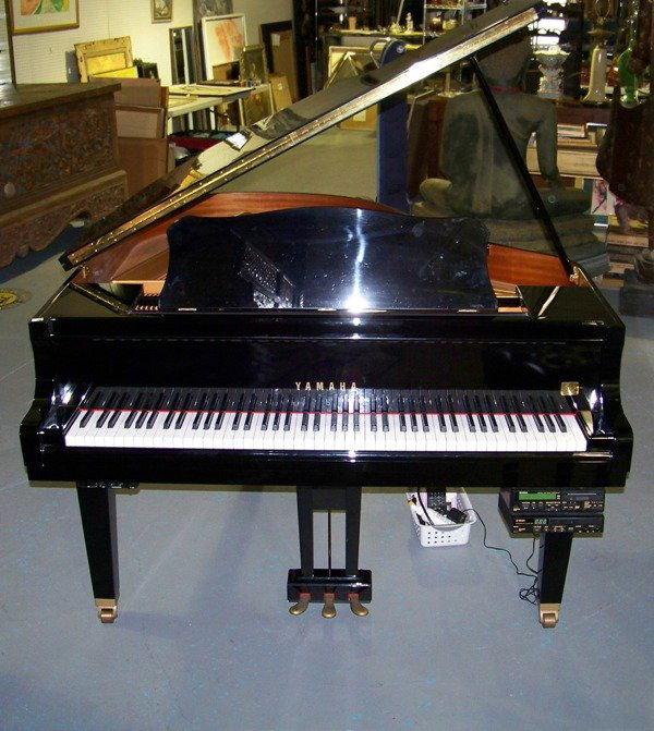 Yamaha Ebony Baby Grand GP 1 Factory Player Piano: Yamaha Ebony Baby Grand GP 1 Factory Player Piano, 5' 3" Serial # 5906946. With yamaha Control unit DKC55 Disk Lavier and Yamaha Disk Lavier CD Player DCD 1. Comes with many diskettes and plays wonder