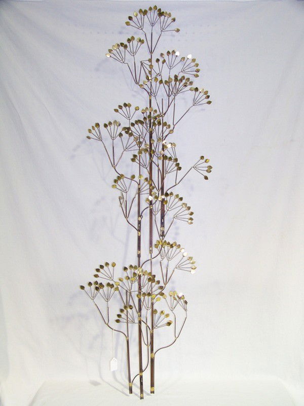 Lg Curtis Jere Style Metal Tree Wall Spray: Lg Curtis Jere Style Metal Tree Wall SprayApp. 53" tall and app. 18" wide.