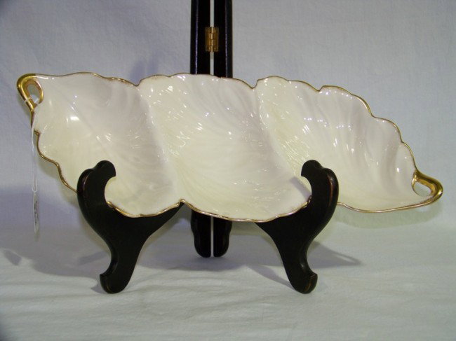 Large Lenox Gold Gilt Serving Tray: Large Lenox Gold Gilt Serving Tray. 16 1/2" long 6" wide.