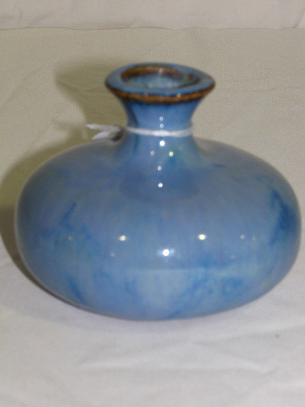 Early Fulper Modern Style Pottery Vase: Early Fulper Modern Style Pottery Vase. app. 3" tall and app. 4 1/4" across.