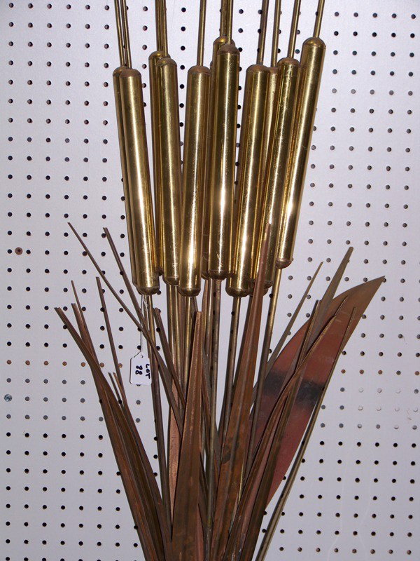 12 Modern Curtis Jere Brass & Copper 62" Cattails: 12 Modern Curtis Jere Style Brass & Copper 62" Cattails. Great pcs. of brass and copper.