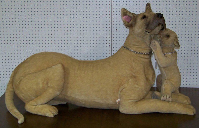 176: Life Size Avanti Great Dane & Pup Stuffed Animal L - Sep 24, 2011 | K&M Auction Liquidation