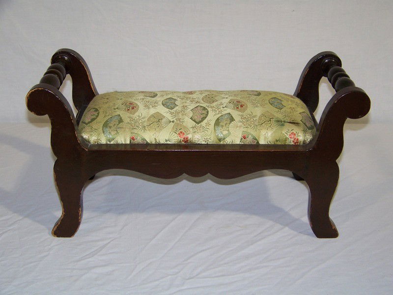 Antique Salesman Sampler Wooden Window Bench: Antique Salesman Sampler Wooden Window Bench.Stands app. 9" tall and 18 3/4" long and 8 3/4" deep.