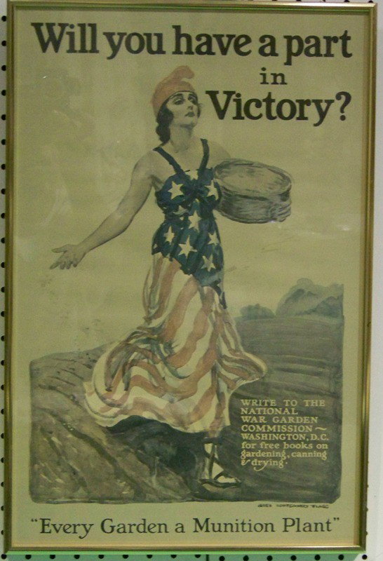 Vintage War Poster "Will You have a part in Victory: Vintage War Poster "Will You have a part in Victory".James Montgomery Flagg. Every Garden a Munition Plant. Poster is stamped on base Reproduction 1964 Time Inc. Printed in USA. Poster is app.14 1/4" 