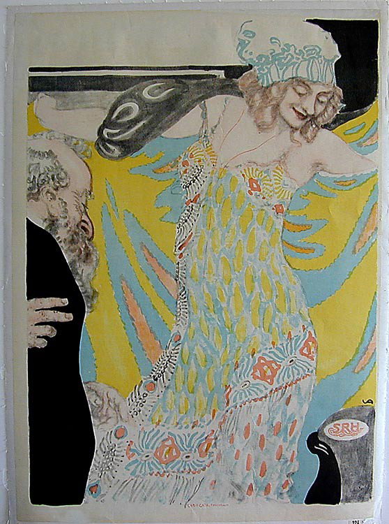 VALDEMAR ANDERSEN (Dan. 1875-1928) Orig. Litho. 1: This is an original Art Nouveau circa 1900 lithograph by Danish artist Valdemar Andersen (1875-1928).It was printed by the Danish publisher Chr-I-Cato. This original lithograph is 35" x 24", has full 