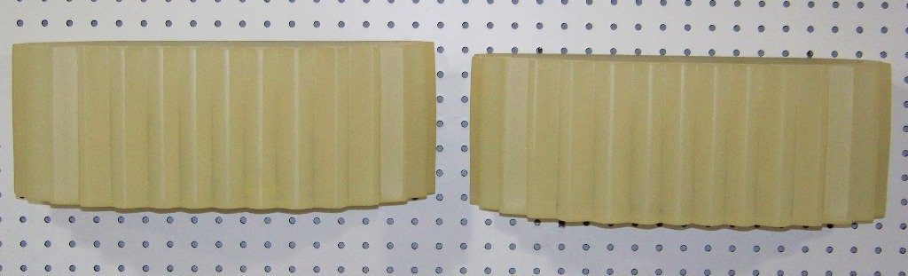 Pair Modern Sirmos "Prelude" Resin Wall Sconces: Pair Modern Sirmos "Prelude" Resin Wall Sconces.Great pair of wall sconces designed by Craig Corona and each is app.16 1/2" wide,6" tall and 7 1/2" deep.