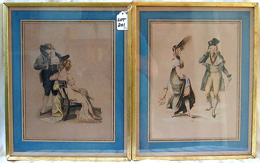 2 ACHILLE DEVERIA (French 1800-1857) Lithos.: These 2 19th C. lithographs are by French artist Achille Jacques Jean Marie Deveria (1800-1857). Each is 11" x 8 1/4" (sight)and in very good condition. The subjects are 19th C. elegant French aristoc