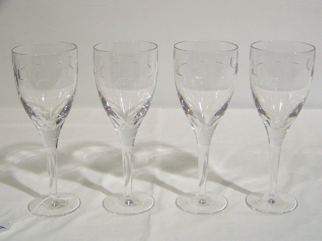 19 4 Waterford Crystal John Rocha "Geo Oden" Wine Glas