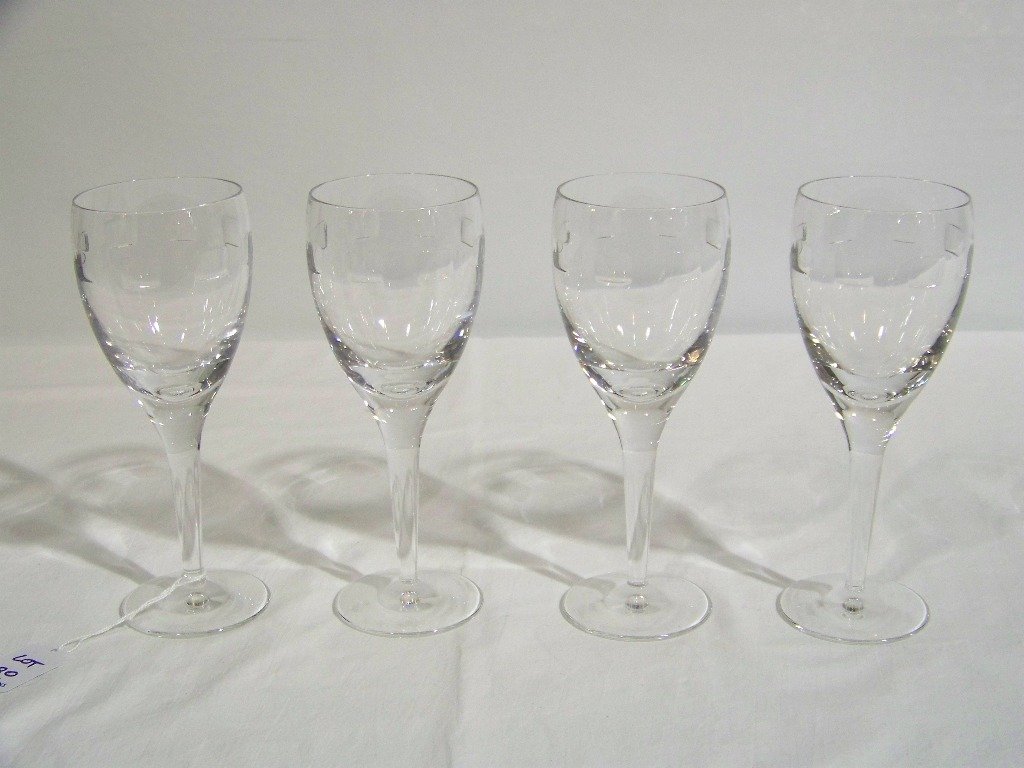 21 4 Waterford Crystal John Rocha "Geo Oden" Wine Glas