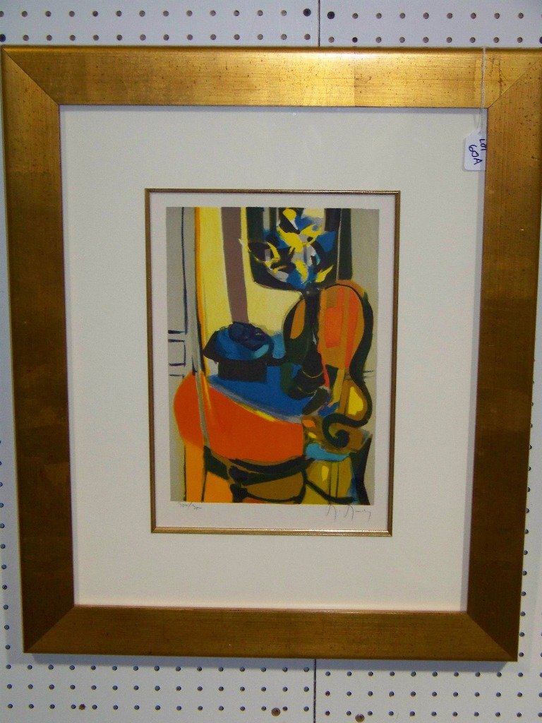 Marcel Mouly (Fr. 1918 - 2008) Le Fauteuil a Cro: Marcel Mouly (Fr. 1918 - 2008) Le Fauteuil a Crosses. Lithograph in color on Arches paper, with Certificate of Authenticity from Park West. Signed and Numbered 300 of 300.Litho is app.13 3/8" x 9 1/8"