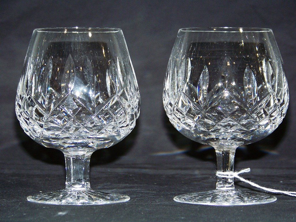 Pair Waterford Crystal Brandy Glasses