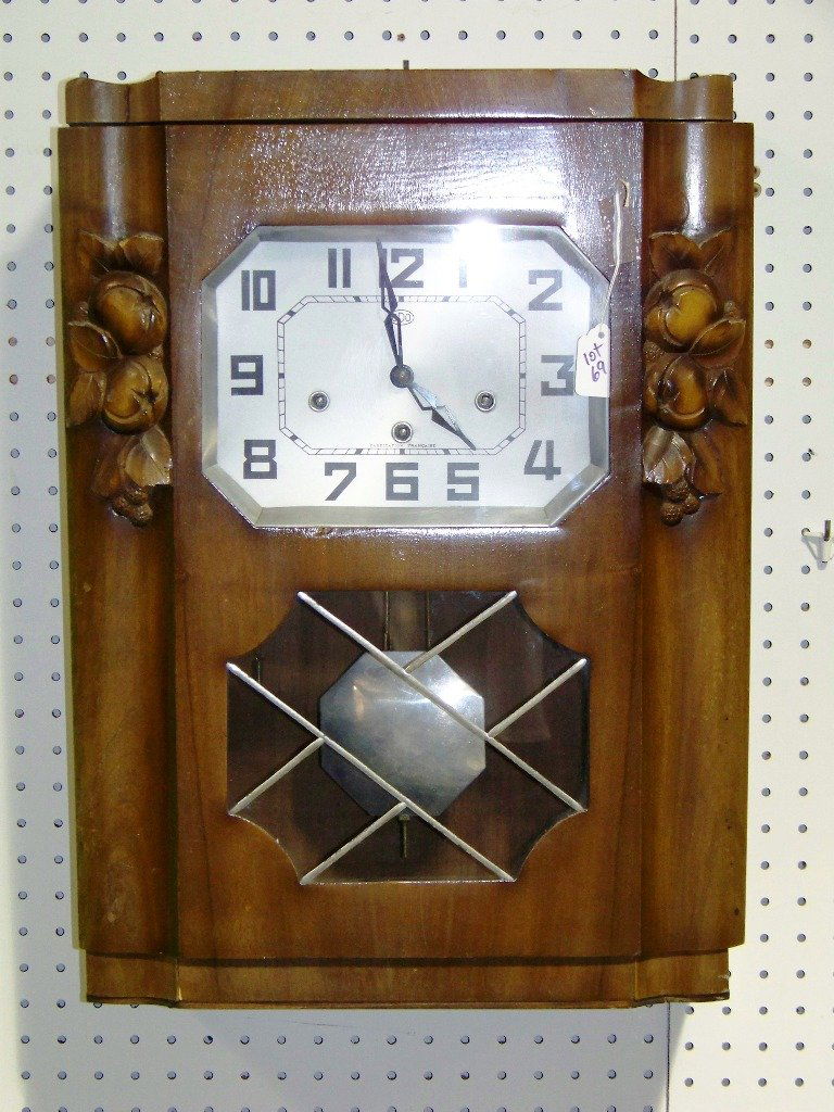 19th C. French Ornate ODO Chime Wall Clock