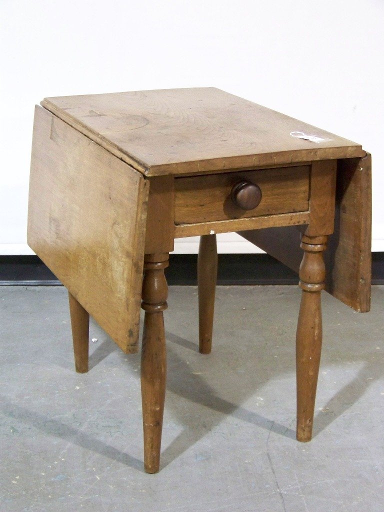 19 th C. Maple Primitive Drop Leaf Table