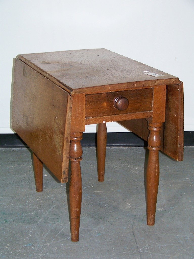 19 th C. Maple Primitive Drop Leaf Table - 2