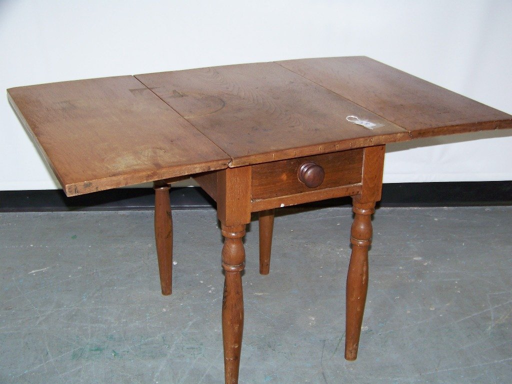 19 th C. Maple Primitive Drop Leaf Table - 3