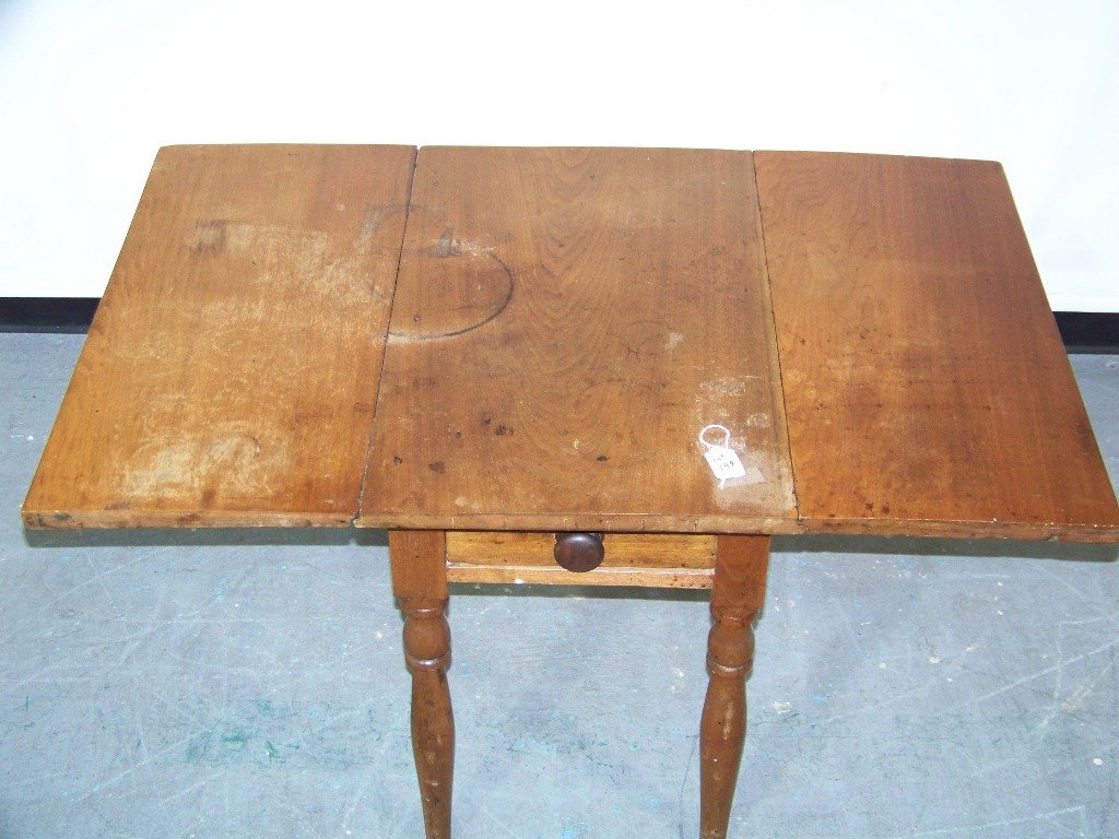 19 th C. Maple Primitive Drop Leaf Table - 4