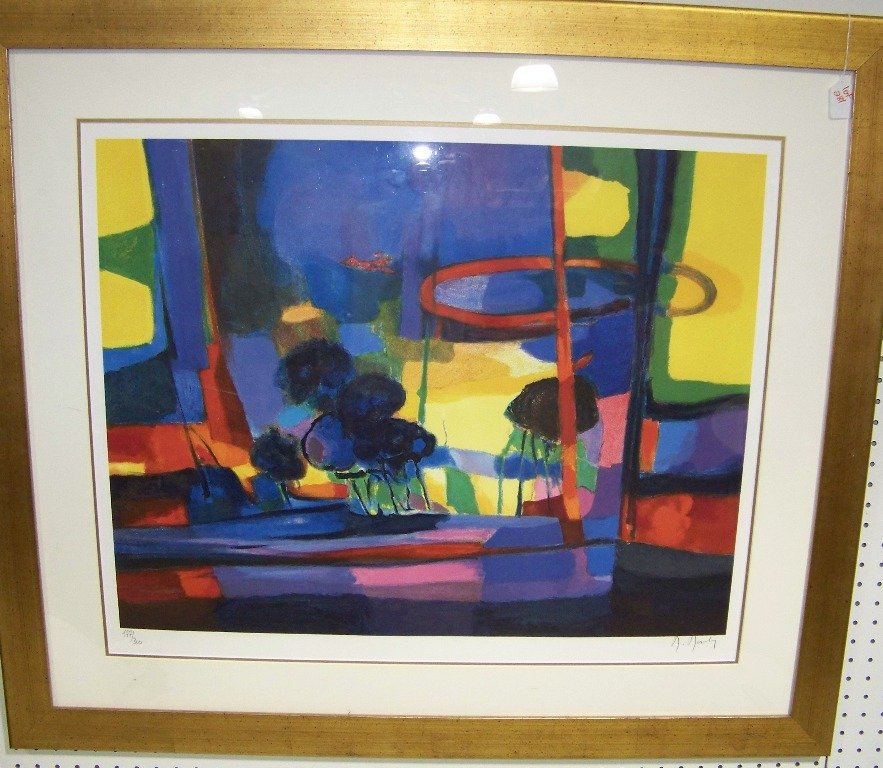 Marcel Mouly, Colored Litho, "Basque Dans La Clairere": Marcel Mouly, Colored Litho, "Basque Dans La Clairere".Limited to 300 this being 177.Signed an is 22" x 28 1/4".Frame is 40 1/2" x 34 1/2".Comes with Certificate and Appraisal.