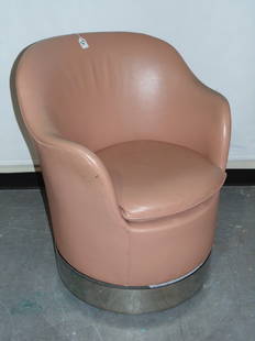 Mid C. Modern Phillip Enfield Chrome Based Leather Chai: Mid C. Modern Phillip Enfield Chrome Based Swivel Leather Tub Chair,Chair is app.33" tall,29" wide and 27" deep.