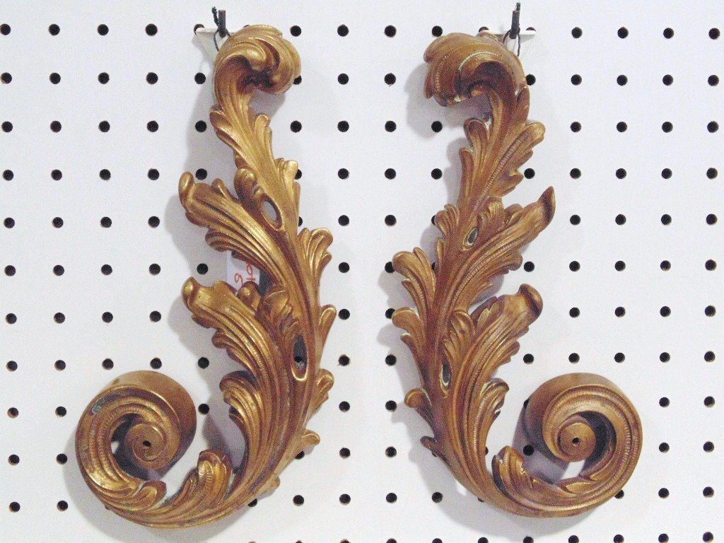 Pair Fine 19th C. Gilt Bronze Overdoor Ornament: Pair of Fine 19th C. Gilt Bronze Overdoor Ornament or Furniture Mount's. Overall is app.10 1/2" long. Pair is opposing each other. From The Estate of Neil Letson.