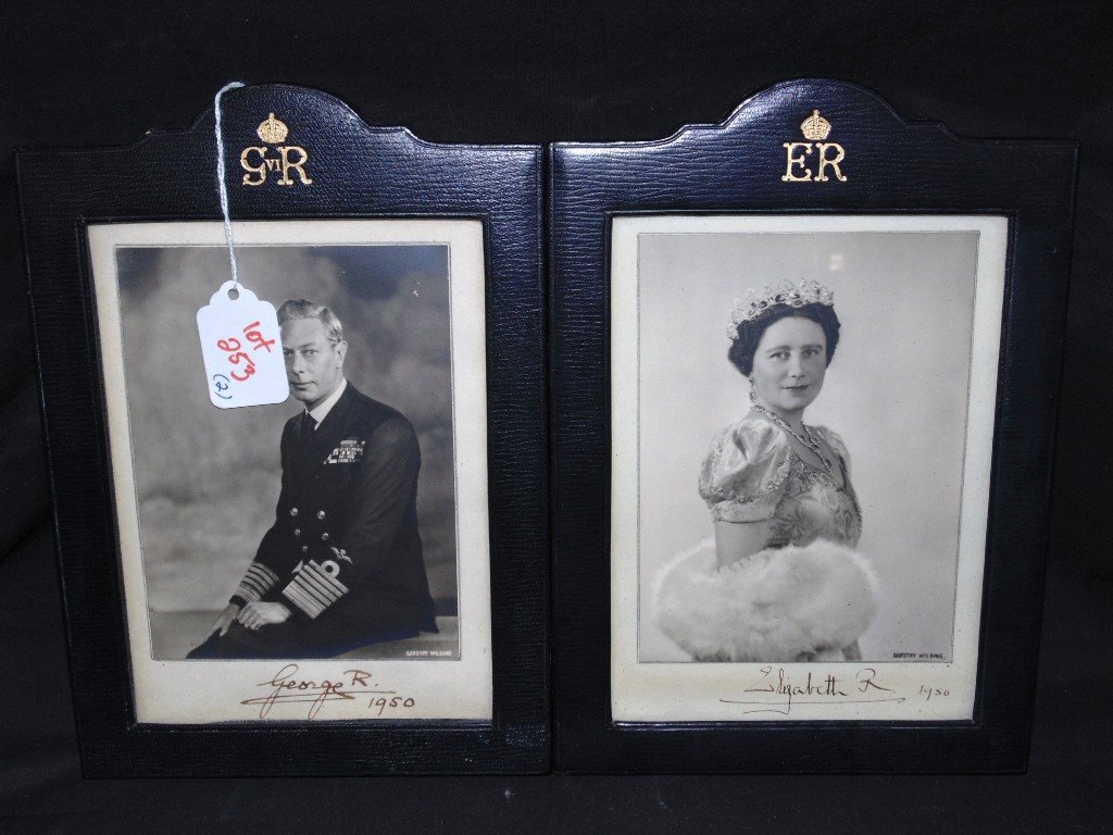 PR. AUTOGRAPHED PHOTOS of KING GEORGE VI & QUEEN MOTHER: This lot is a pair of autographed photo of King George VI and the Queen Mother.The Queen Mother, wife of King George VI, and mother of Queen Elizabeth II. King George VI is the father of Queen Elizabe