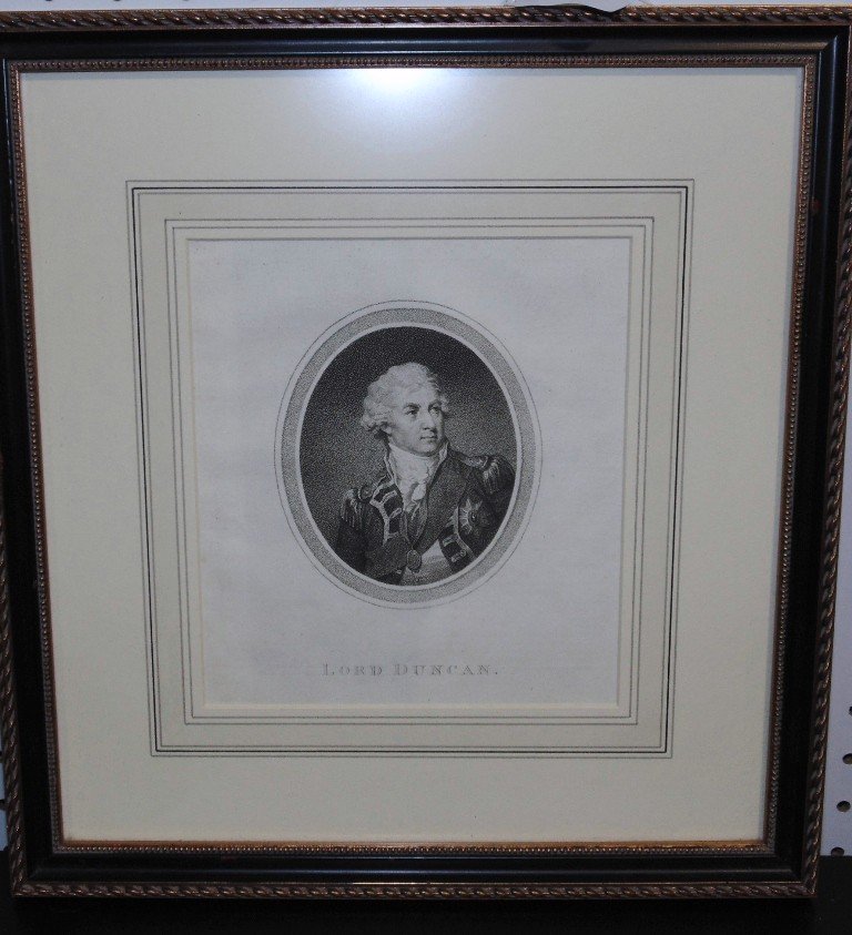 19th C. ETCHING OF LORD DUNCAN: This lot is for a 19th C. etching of Lord Duncan Size is 13 1/2" x 12 3/4" Provenance: The Estate of Neil Letson