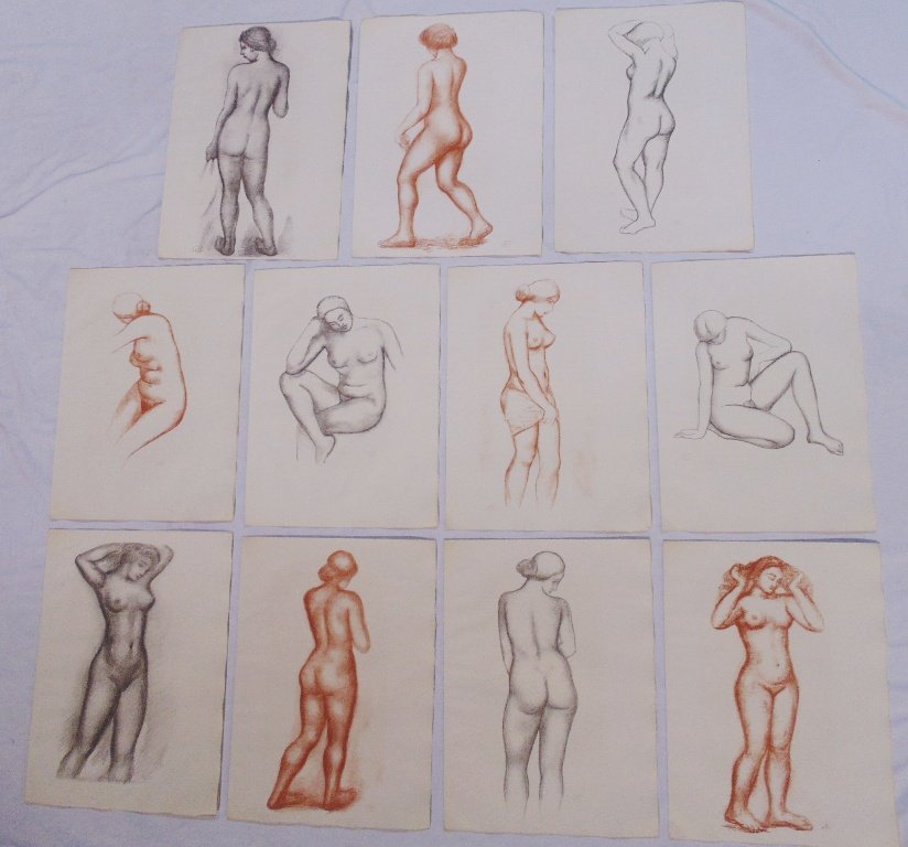 ARISTIDE MAILLOL (Fr. 1861-1944) "OVIDE" 12 Lithos 1935: This lot is for a signed portfolio of 12 lithographs by French artist Aristide Maillol (1861-1944). The title "Ovide L'Art D'Aimer". It was published in 1935 by Les Frees Gonin. It is number XXVII. Th