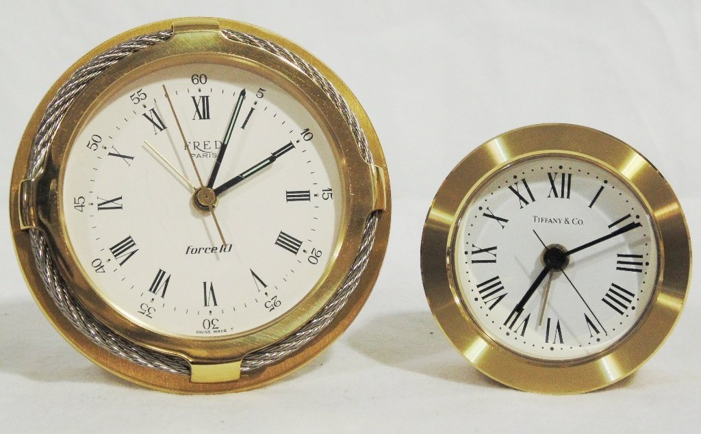 Fine Fred Paris  Tiffany  Co Desk Clocks