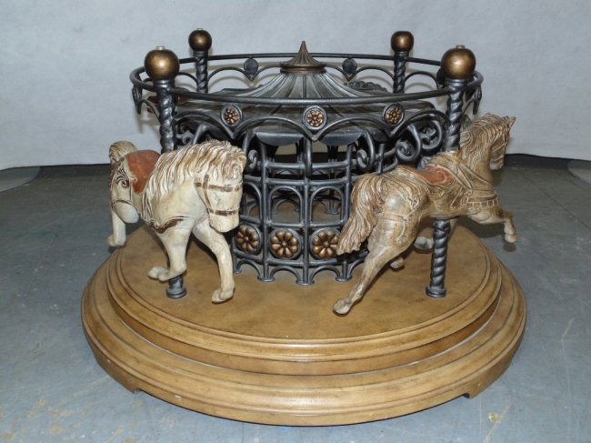Mid C. Modern Carousel Horse Revolving Coffee Table : Lot 232