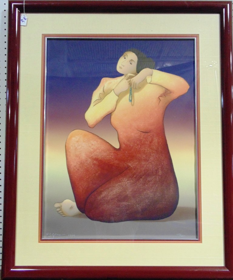 R.C. Gorman (1932 -2005) Signed Colored Litho of Aletha: R.C. Gorman (1932 -2005) Signed Colored Litho of Aletha.Signed R. C. Gorman 1984, numbered 117/200 on original Arches paper, bears both artist (bottom center) and printer chop mark (bottom right) Hous