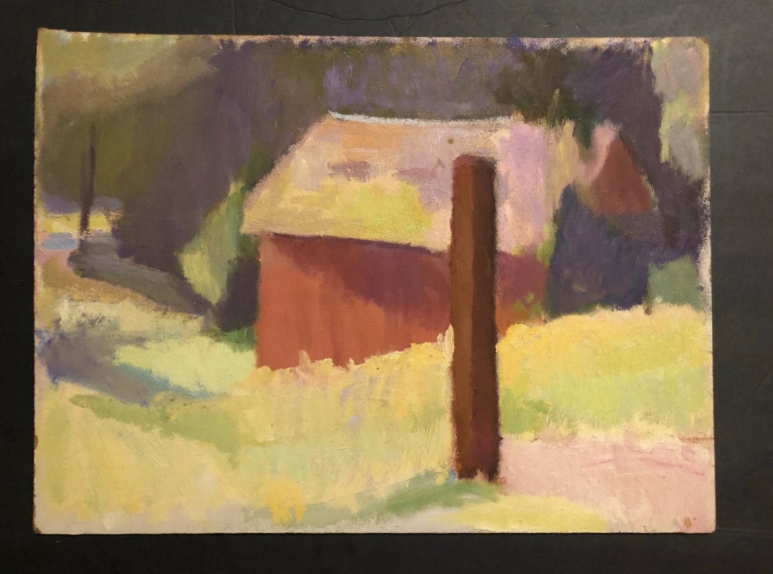 Cape Cod school oil painting of a Red Barn: Cape Cod school oil painting of a Red Barn, size is 12” x 16”