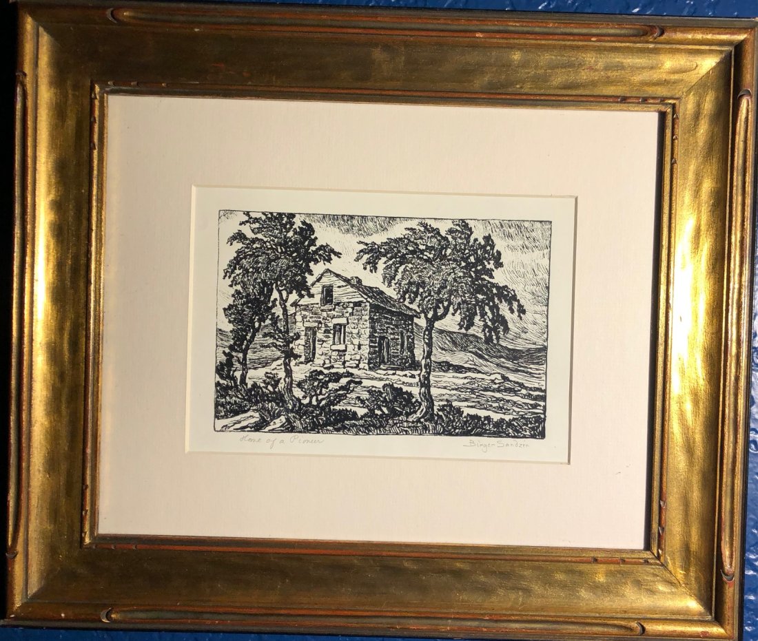 Birger Sandzen, original lithograph circa 1921 (1 of 4)